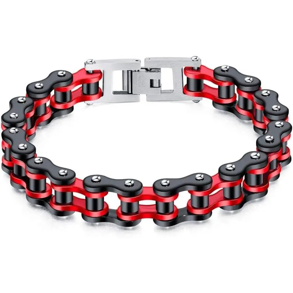 Mens Womens Stainless Steel Motorcycle Biker Chain Heavy Bracelet Rock Link Wristband