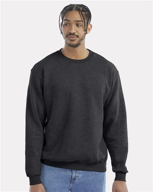 Custom Embroidered - Champion - Unisex Powerblend® Crewneck Sweatshirt - Black - S600