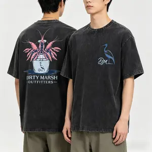 Men's Double-Sided Nature Print T-Shirt| Lobster Bucket & Bird Logo Tee