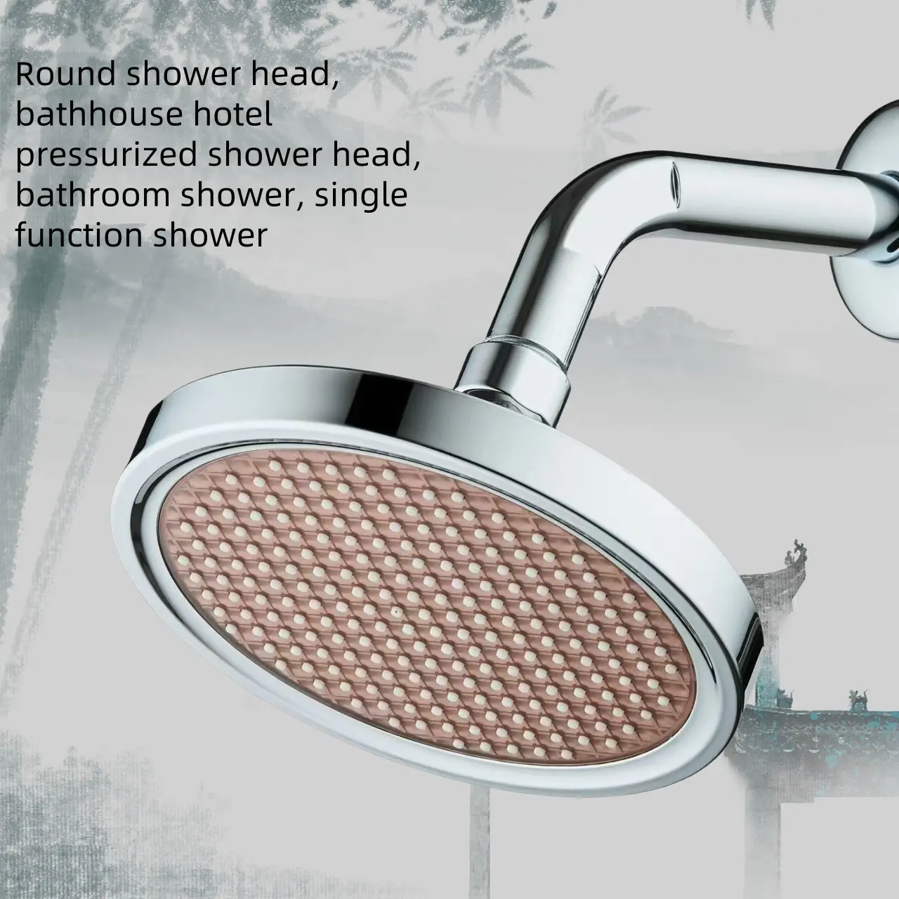 Set of 6 Inch Round Shower Heads, High Pressure Bath Spa Hotel Use, Single Function Bathroom Sprinkler Head, Ideal for Home & Commercial Use