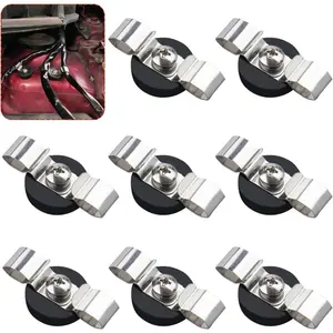 Cables Clips, 8 count Heavy Duty  Wire Clamps for  Cables, Non-Scratch Rubber Coated  Cord Holder for Solar Panel Extension Cord, RV, Workshop, Cabinet