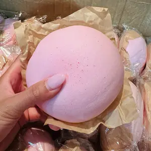 SquishMe Pink Sticky Sugar Squishy Bun Stress Relief Satisfying Dual-Texture Slow-Rise Bakery-Fresh Scented Toy adult fidget Sensory Play Food Squishies