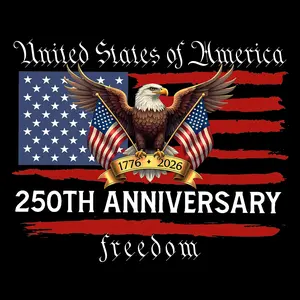1776-2026 250th Anniversary of The Independence of USA Sticker, American Flag Patriotic Vinyl Sticker, Bumper Decal for Car, Windows, Refrigerator