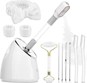 Pjordo New Style Facial Steamer Spa Kit, Nano Ionic Face Steamer for Deep Cleaning Unclogs Pores, Warm Mist Humidifier Steamer for Face Home Sauna SPA, Self Care Gifts for Women Aesthetic Cleansing Vacuum Blackhead
