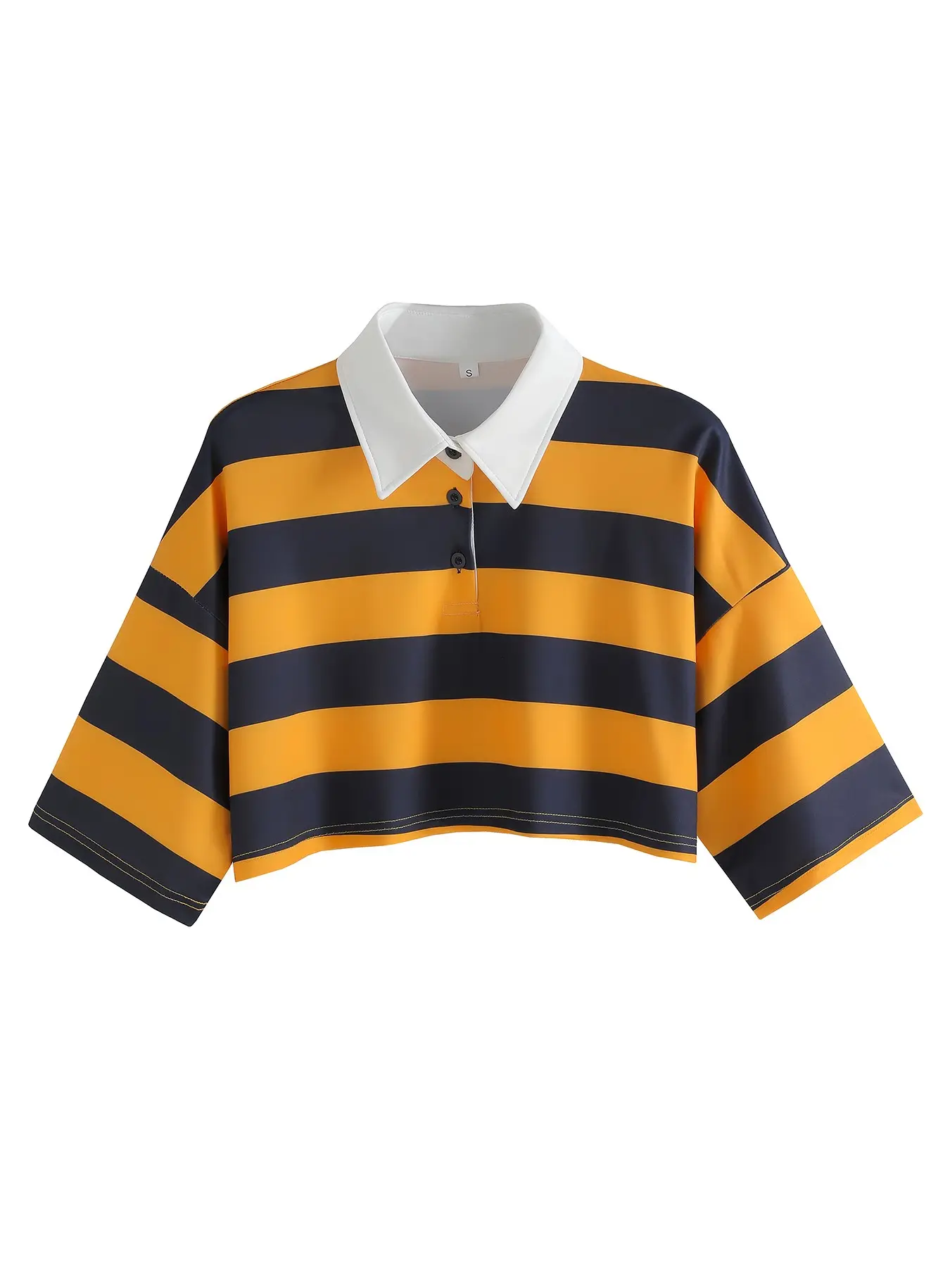 Women's Street Style Loose Striped Knitted Polo Shirt Top, Streetwear Polo Shirt, Casual Polo Shirts, Casual Fashion, Comfortable Fit, Perfect for Daily Wear, Everyday, Trendy Choice