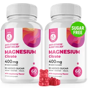 DR. MORITZ Magnesium Gummies Sugar-Free - 400mg Calm Magnesium Citrate Gummies for Kids & Adults 120 Count Raspberry Flavor Vegan Kosher Halal Healthcare Dietary Supplement