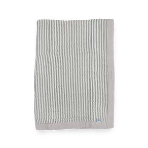Cotton Muslin Baby Quilt - Grey Stripe