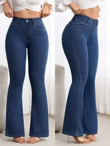 Women's Elastic Flare Jeans, Versatile Flared Design, Perfect for Casual Daily Wear, Slim Fit Comfortable Pants, Womenswear