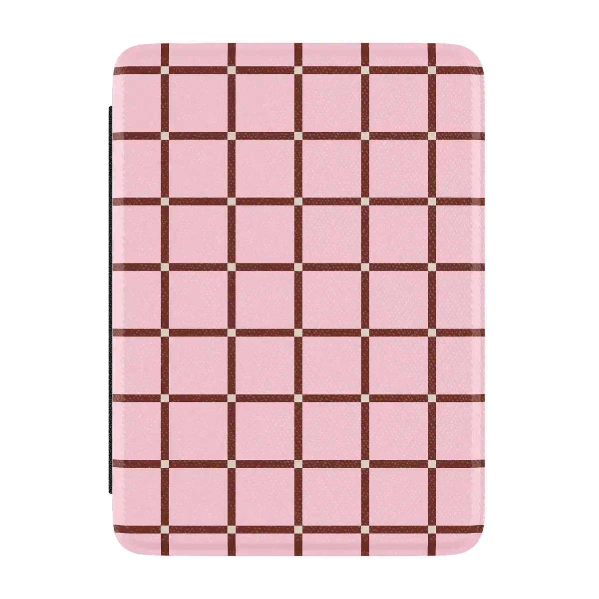 Casely Kindle Tablet Case - Uptown Gridlock Pink Checkerboard Cozy Pattern, Anti-Fingerprint, Auto Sleep/Wake, Foldable for Reading, Graphic Structure, Magnetic