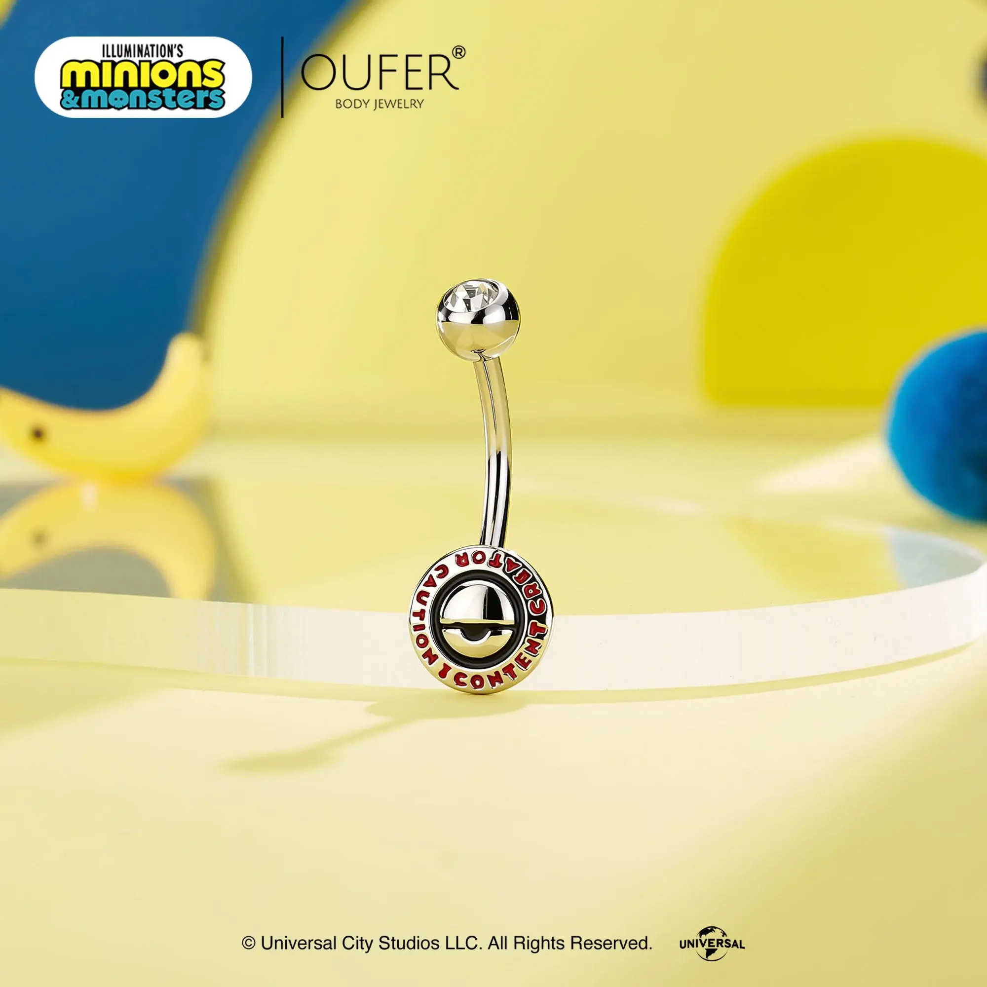 MINIONS × OUFER "Content Creator" 14G Stainless Steel Belly Button Ring