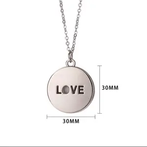 Sublimation sliding CIRCLE LOVE necklace