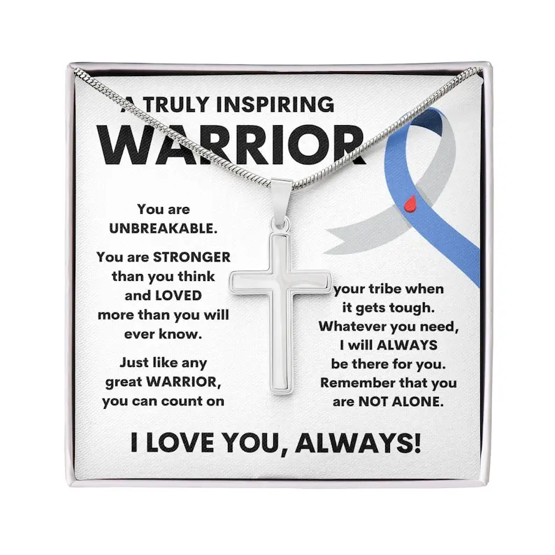 Diabetes Awareness Cross Necklace, Diabetes Warrior, Diabetic Gift, Diabetes Awareness Month, T1D for Men, T2D Awareness, Happy Diaversary