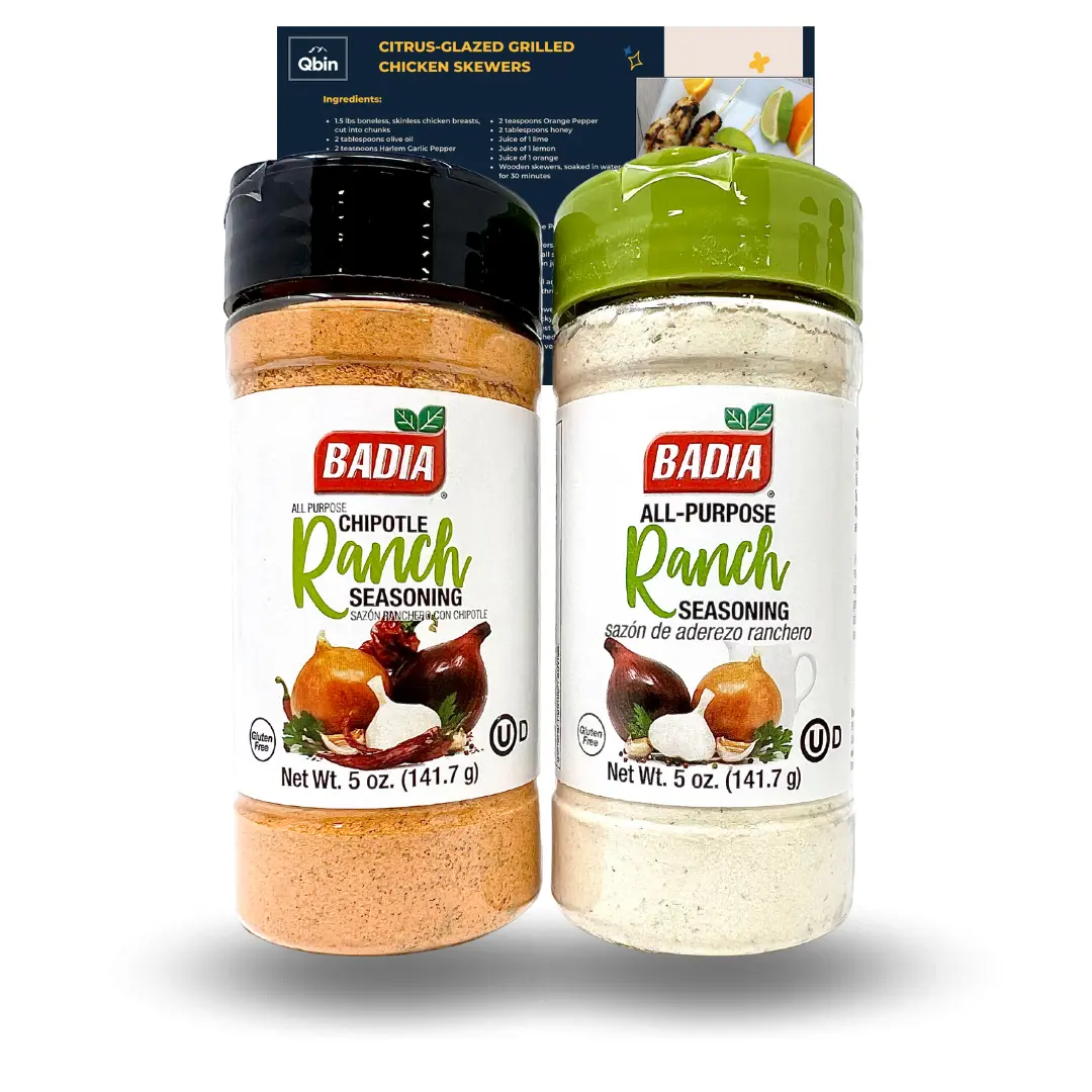 Badia 2-Piece Spice Set - 5 oz Ranch Seasoning, 5 oz Chipotle Seasoning, Zesty Flavors, Ideal for Grilling