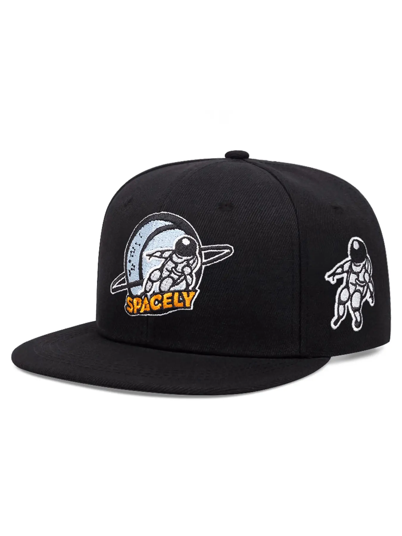 2026 New Personalized Creative Hip Hop Hat Astronaut Snail Embroidered Baseball Hat Street Fashion Skateboarding Hat Daily Commuting Decoration Hat Outdoor Sports Sunshade Hat Male Female Same Style Casual Flat Edge Hat