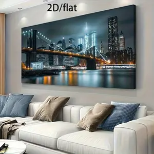 Wooden Framed Canvas Painting2D/ Flat 1 piece Modern Winter Landscape canvas Art Living Room Bedroom Decorative Painting Modern Frameless Hanging Painting Wrapped in canvas