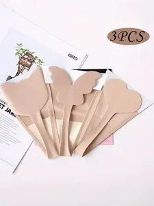 3 Pieces Women C-String Panties Seamless No Show Invisible Underwear No Panty Line Self Adhesive Strapless Thong String Tangas Reusable