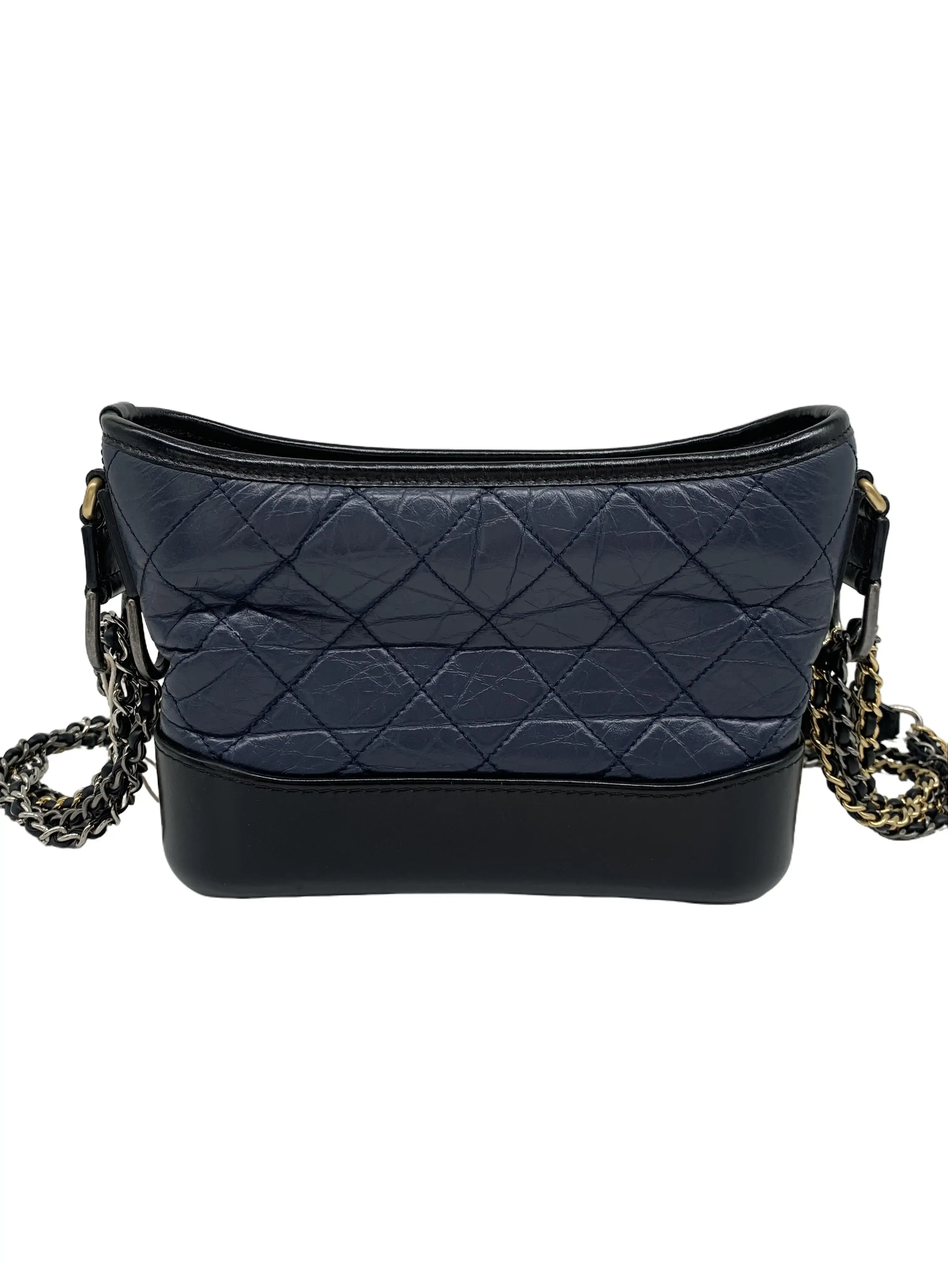 Pre-owned CHANEL Gabrielle Two Tone Leather Small Wandering Crossbody Bag/WJ06624421/4421