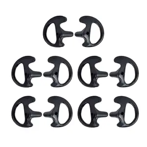 Replacement Soft Earmold for Acoustic Coil Tube Headset,Silicone Ear Buds for Motorola Midland Baofeng Walkie Talkie Surveillance Earpiece Compatible with Competible with Security, Police and Law Enforcement Use for Two Way Radio Headset(Black, 5 Pairs)