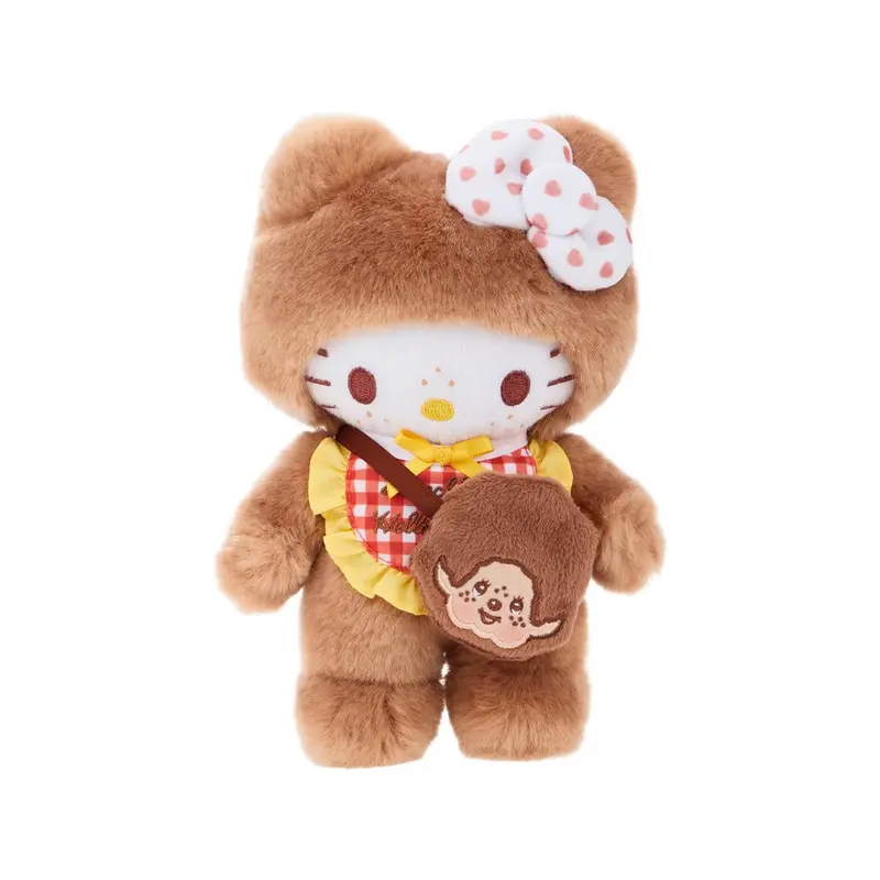 Monchhichi x Hello Kitty Hello Kitty Dressed as Monchhichi 7.87" Gingham Plush Toy