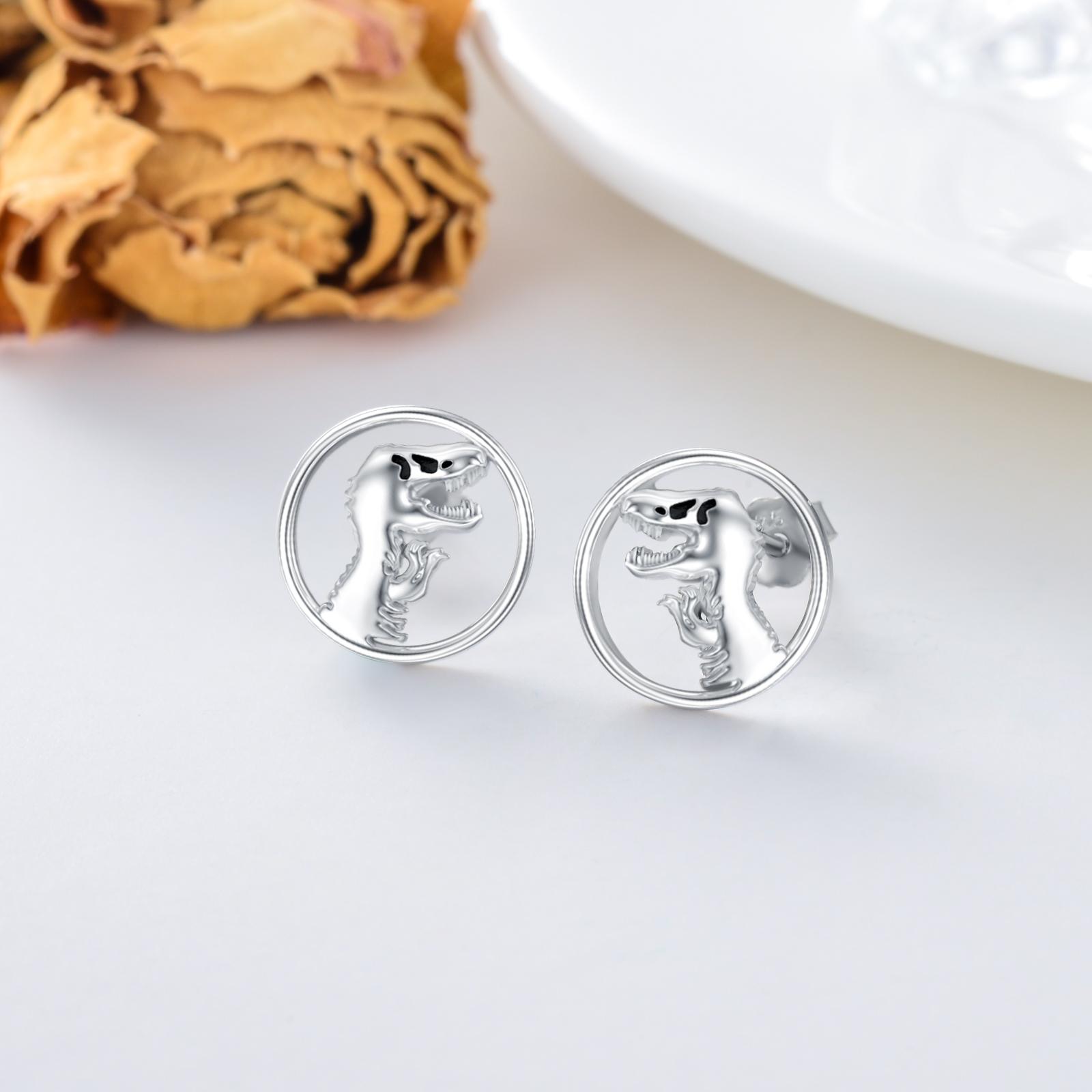 MEIDERBO Jewelry 925 Sterling Silver Hypoallergenic Dinosaur Animal Stud Earrings for Women, Jewelry Gifts for Ladies, Valentine's Day/Graduation Season Gifts, Stylish Earrings