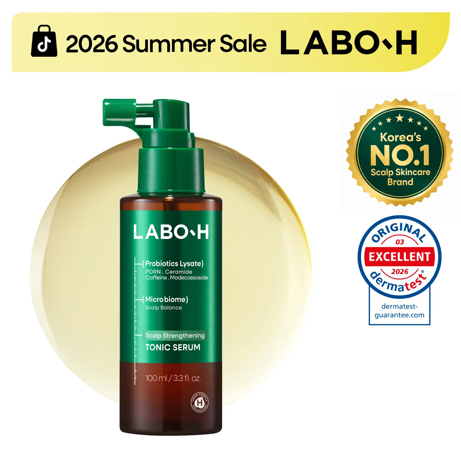 LABO-H Scalp Strengthening Tonic Serum | Minus 5.5 Celsius Cooling Spray for Hair Growth and Hair Loss | Korean Haircare