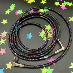 Black Rainbow Guitar Cable Straight or Right-Angle (your choice)