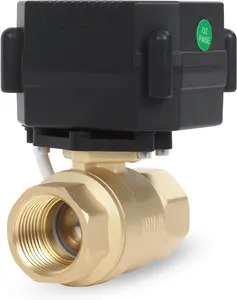 3/4" Brass Motorized Ball Valve - NPT Electric Water Valve 2 Wire with Full Port,9-24V AC/DC Electrical Ball Valve,Auto Return