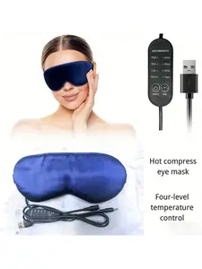 USB Heating Eye Mask, Hot Compress Eye Mask, Sleep Eye Mask, Relieve Fatigue, Suitable for Naps, Travel, Dry Eyes, Relaxation Aid