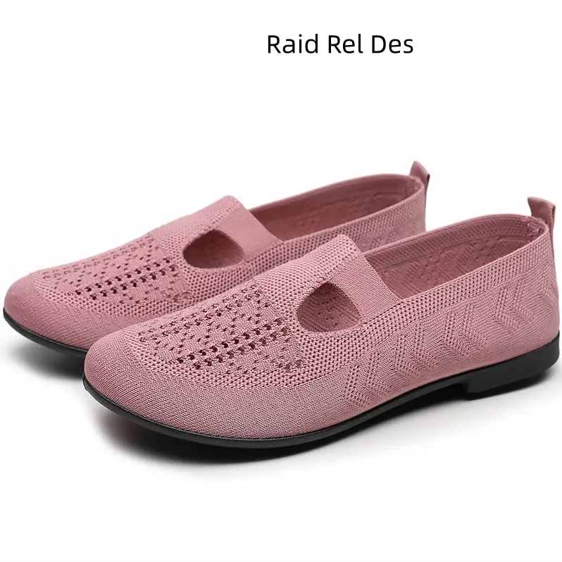 Breathable Knit Flat Shoes Perfect For Summer Walks
