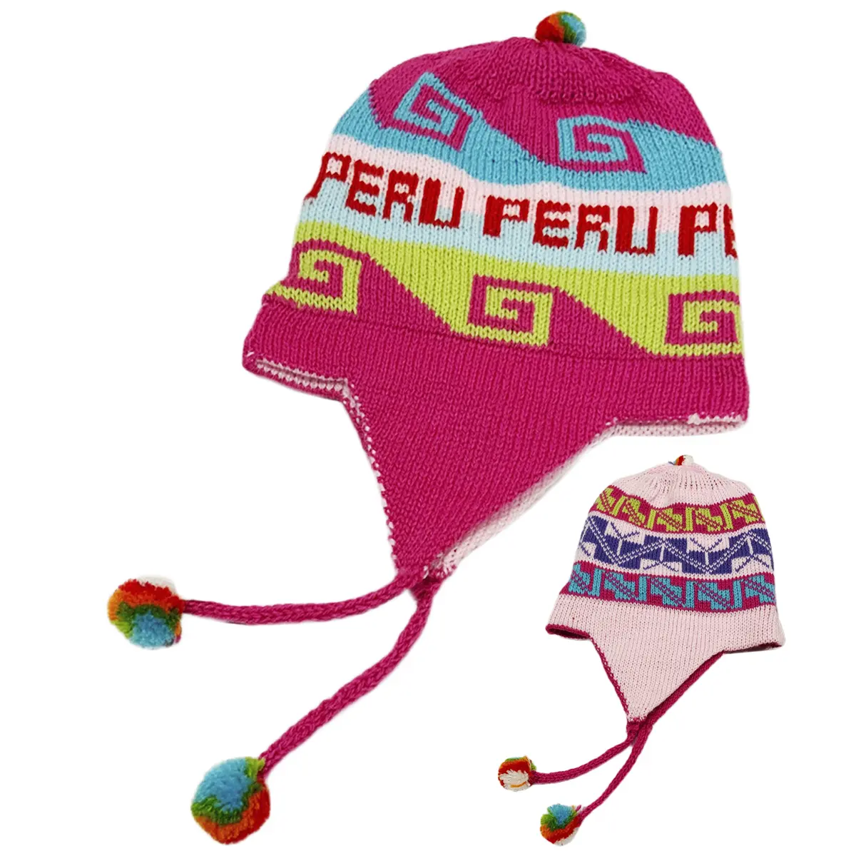 NWT Peru Peruvian Alpaca Trendy Handmade Soft Knit Reversible Chullo Beanie Hat