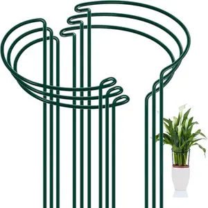 Plant Support Pile, 6 Counts/set Metal Garden Plant Support Pile, Plant Support Ring for Potted Plant, Tomato, Hydrangea