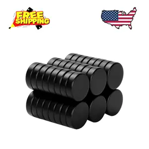 45 Pcs Small Round Refrigerator Magnets, Multi-Use Premium Neodymium (Black)