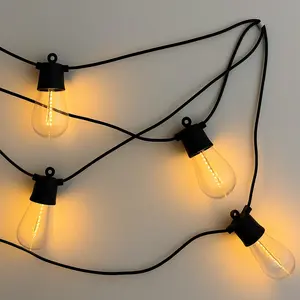 50ft Solar String Lights, 25 LED Bulbs, Warm White & Cool White Switch, Outdoor Waterproof