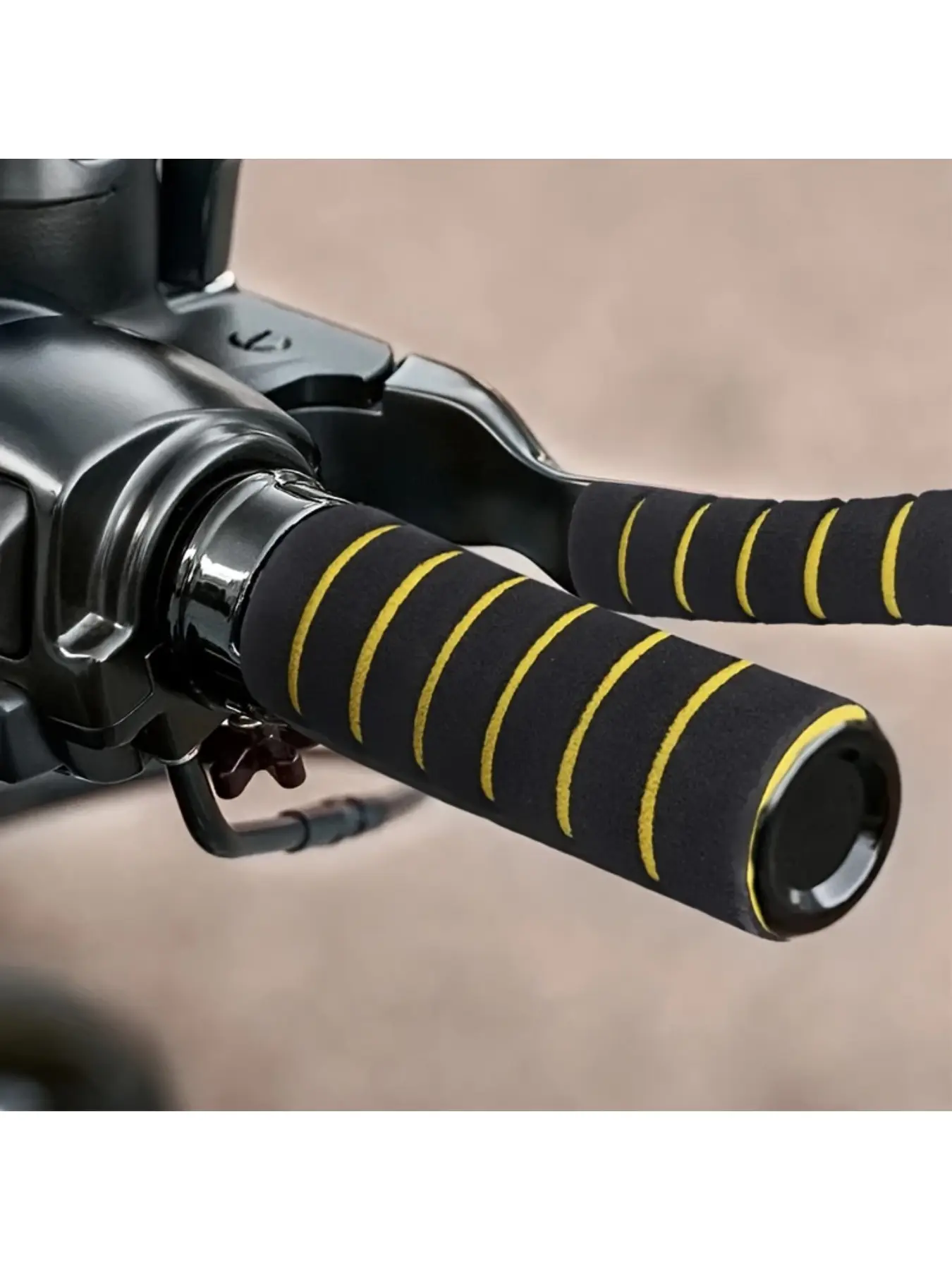 Anti-slip and shock-absorbing motorcycle handlebar gloves, high-density foam comfortable grip, compatible with standard handlebar 4-piece set