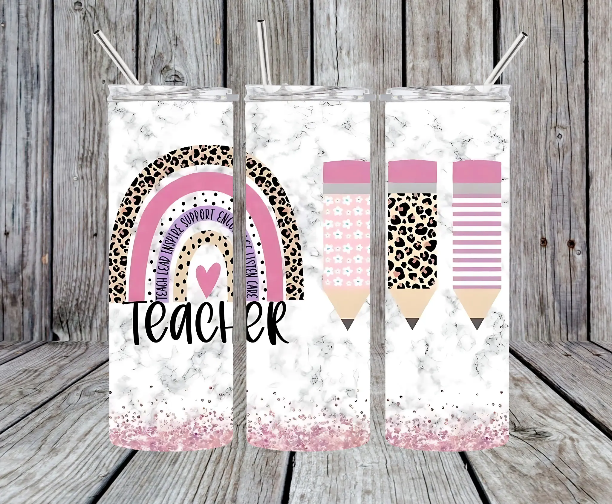 Cute Teacher 20 oz Stainless Steel Tumbler - Ideal for School Supplies and Beverages - Bottle, Drinkware tumblers