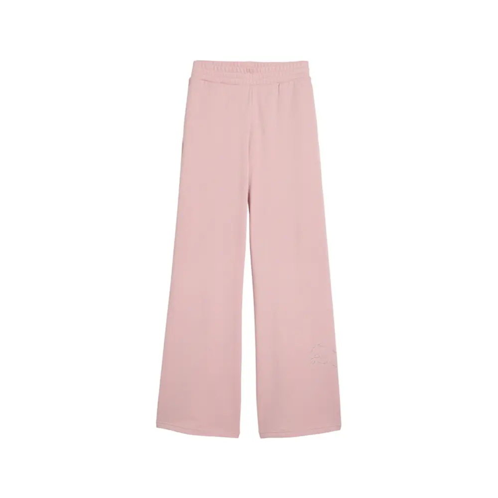 PUMA Womens Bedazzled High Waisted Draw String Wide Legged Sweat Pants Casual - Pink