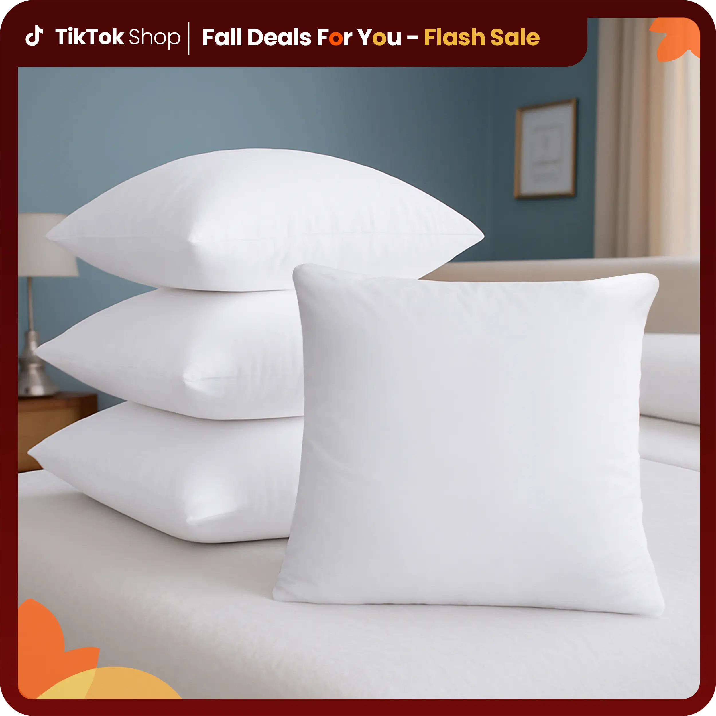 【Fall Deals For You】Utopia Bedding White Soft Throw Pillows - 4 Pack Durable Memory Foam for Bed & Couch - Brushed Fabric Breathable Comfortable Sofa