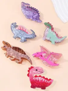Cute Dinosaur Design Hair Claws, Super Cute Clips, 1 Count Colorful Hair Accessories for Women & Girls, Minimalist Headwear Suitable for Thick Hair