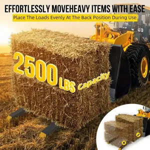 Garvee Heavy Duty Pallet Forks Clamp for Tractor Bucket, 109.2 cm (60") with Adjustable Stabilizer Bar, Quick Attach, Supports up to 4000 lbs, Durable and Reliable for Efficient Material Handling