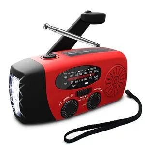 Multifunctional Portable Emergency Radio Solar Hand Crank Power Bank With LED Flashlight Outdoor Weather Alert Radio