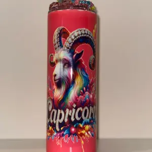 Pink Capricorn tumbler cup