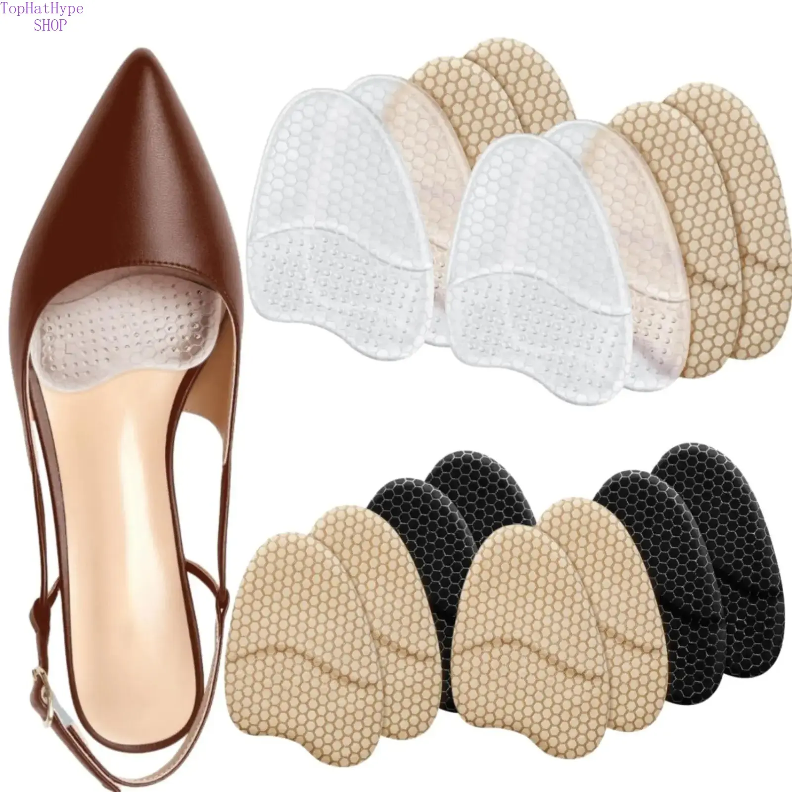 8 Pair Mix (Beige+Black+Clear)