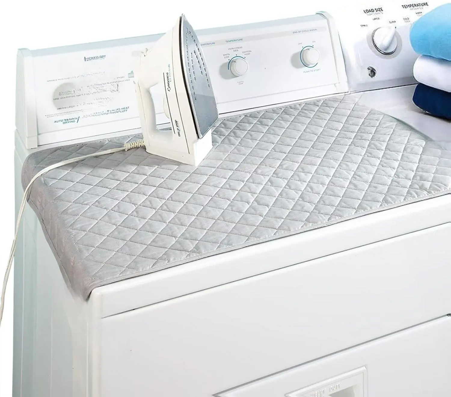 [New Deal] Magnetic Ironing Mat Blanket,Iron Board Alternative Cover/Quilted Washer Dryer Heat Resistant Pad/Portable Cover/Mat Grey 33"X 18", Laundry Room, Dorm