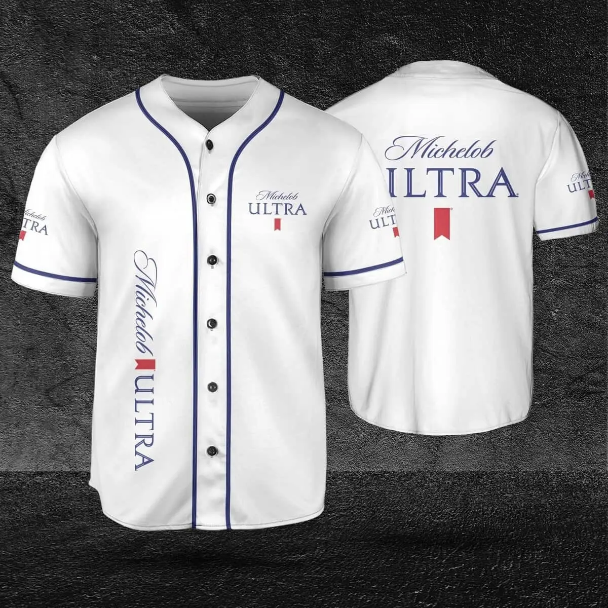 Michelob Ultra Baseball Jersey Shirt Men Women Streetwear Oversized Casual Summer Beer Lover Gym Sports Fan Outfit Tailgate Party 4th of July Button Up Baseball Fan Gift Idea