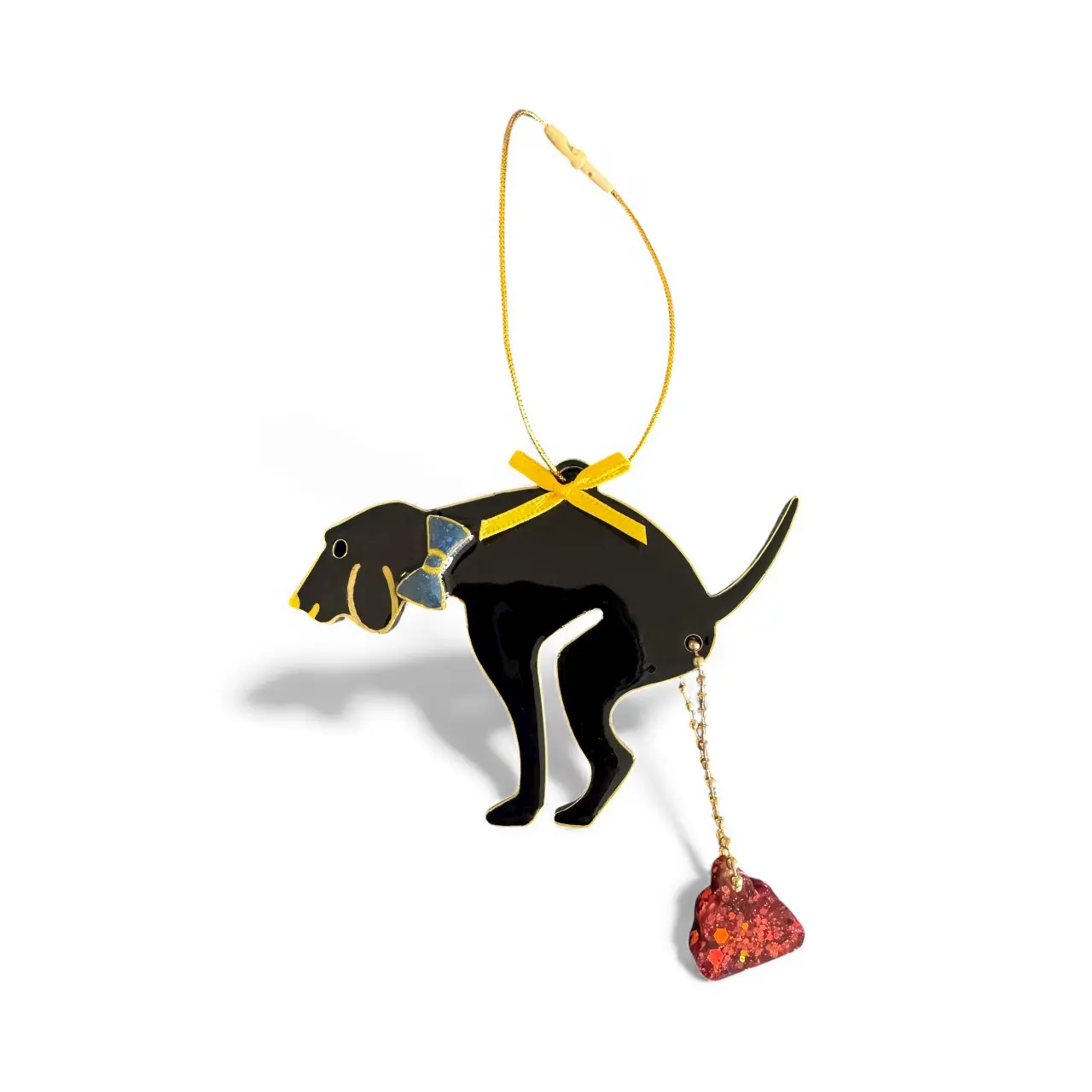 Alyona & Chui Handmade Dog Ornament Epoxy Resin Christmas Tree Decoration for Dog Lovers with a Little Extra Gift Black Color
