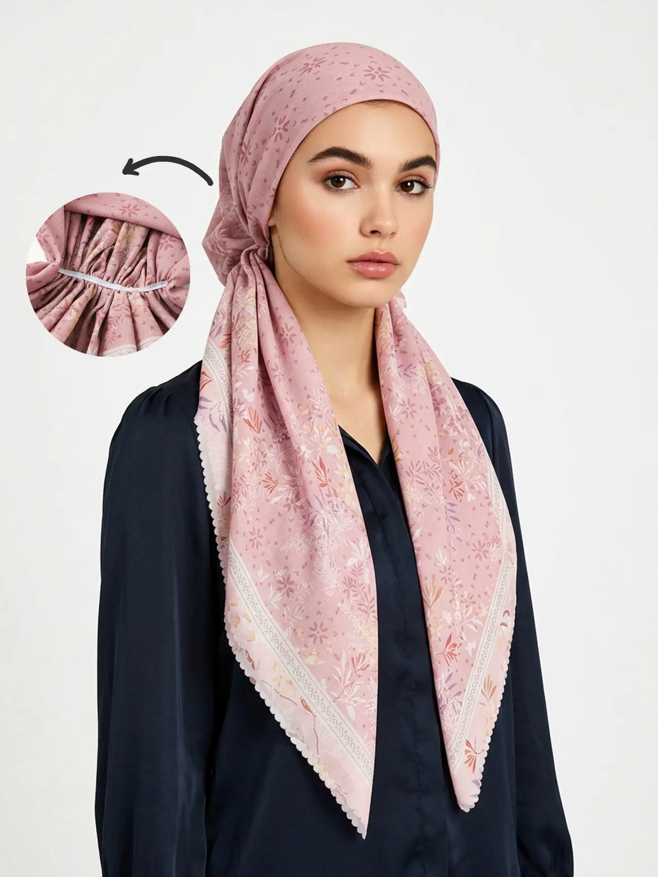 Women's Floral Print Headscarf Hat, Breathable Lightweight Summer Scarf, Elastic Convenience, Fashion Daily Accessory, Abaya Accessories, All Seasons