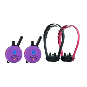 Micro Educator ME-302 2T Remote Dog Training Collar by E-Collar Technologies | 1/3 Mile Range, 2 Waterproof Transmitter Remotes & Comfort Biothane Collar for 5 lbs+ Dogs - 100 Level Adjustable Static Stimulation - Lock & Set Technology - Dual-Dog System