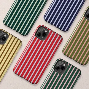 Striped Phone Case |   Preppy Vertical Pinstripe Pattern |   Multiple Color Options |   Glossy Tough iPhone Case gift for her men's cool gadgets iphone 17 pro max cases girls