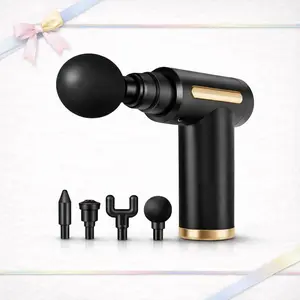 Mini Comfort Electric fascia Massager portable Handheld with 4 Replacement Heads USB Electric Muscle Massager