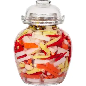 1.5L Pickle Jar Fermentation Jar, Fermentation Kit with Water Seal, Glass Jar with Lid Canning Jars for Pickles, Kimchi, Sauerkraut, Kombucha, Canning, Fermentation Wine Brewing